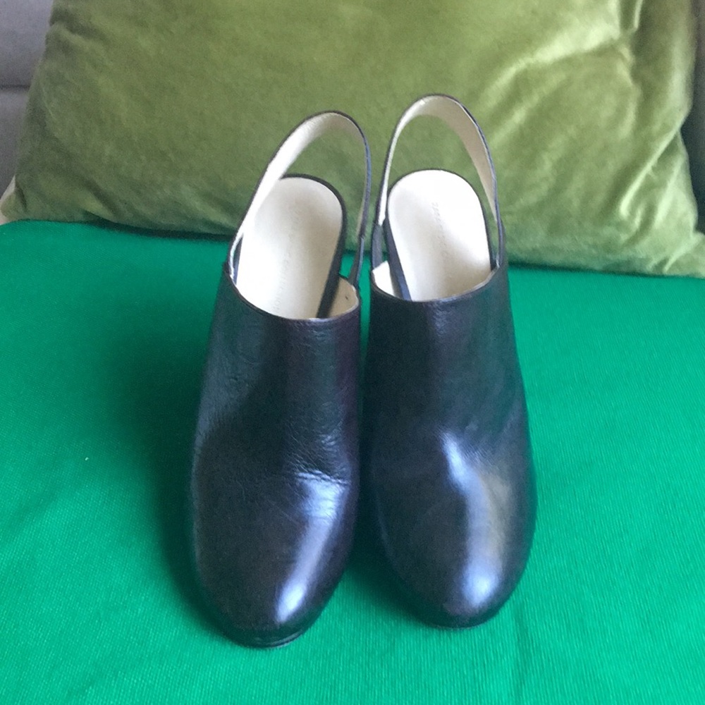Zara brown leather mules